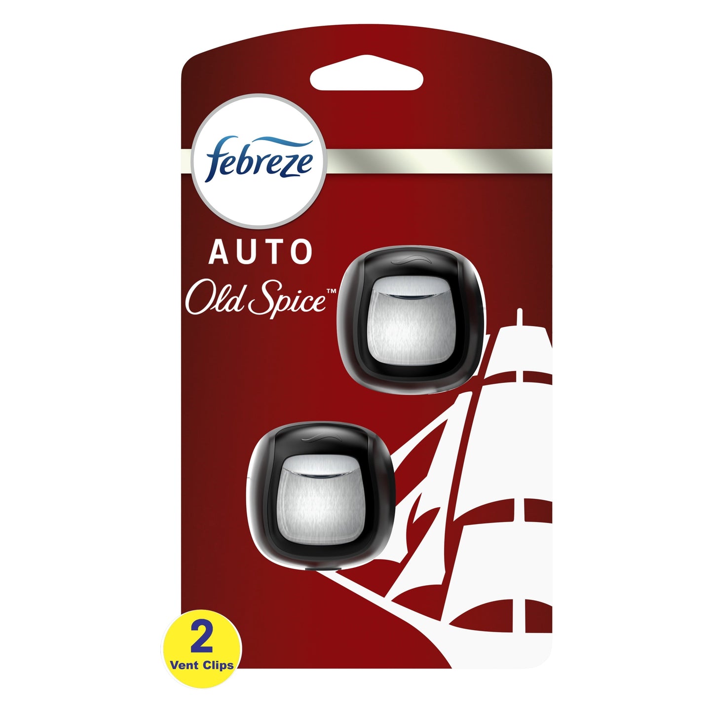 Febreze AUTO Air Freshener Vent Clip Old Spice Scent, .07 oz. Car Vent Clip, Pack of 2