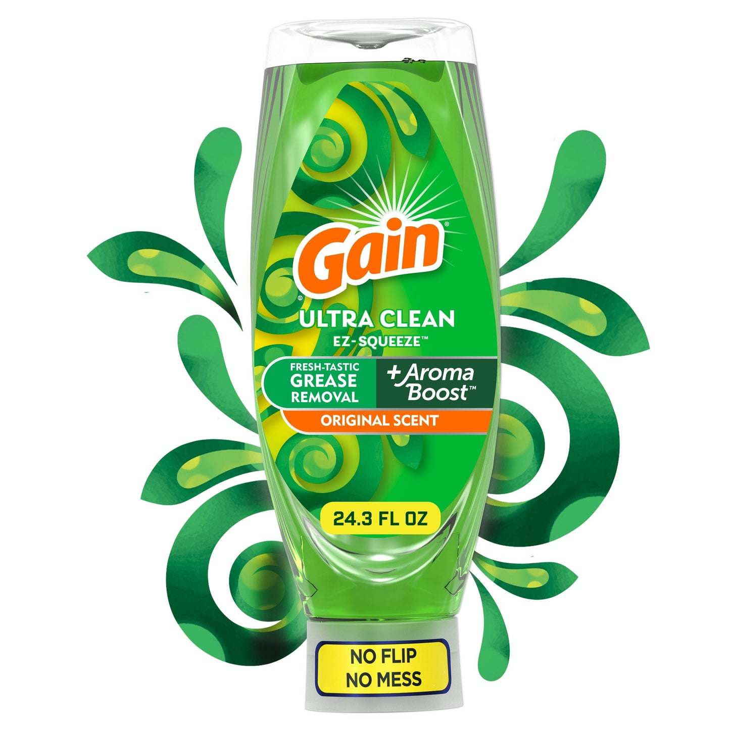 Gain EZ-Squeeze Dishwashing Liquid Dish Soap, Original Scent, 24.30 fl oz