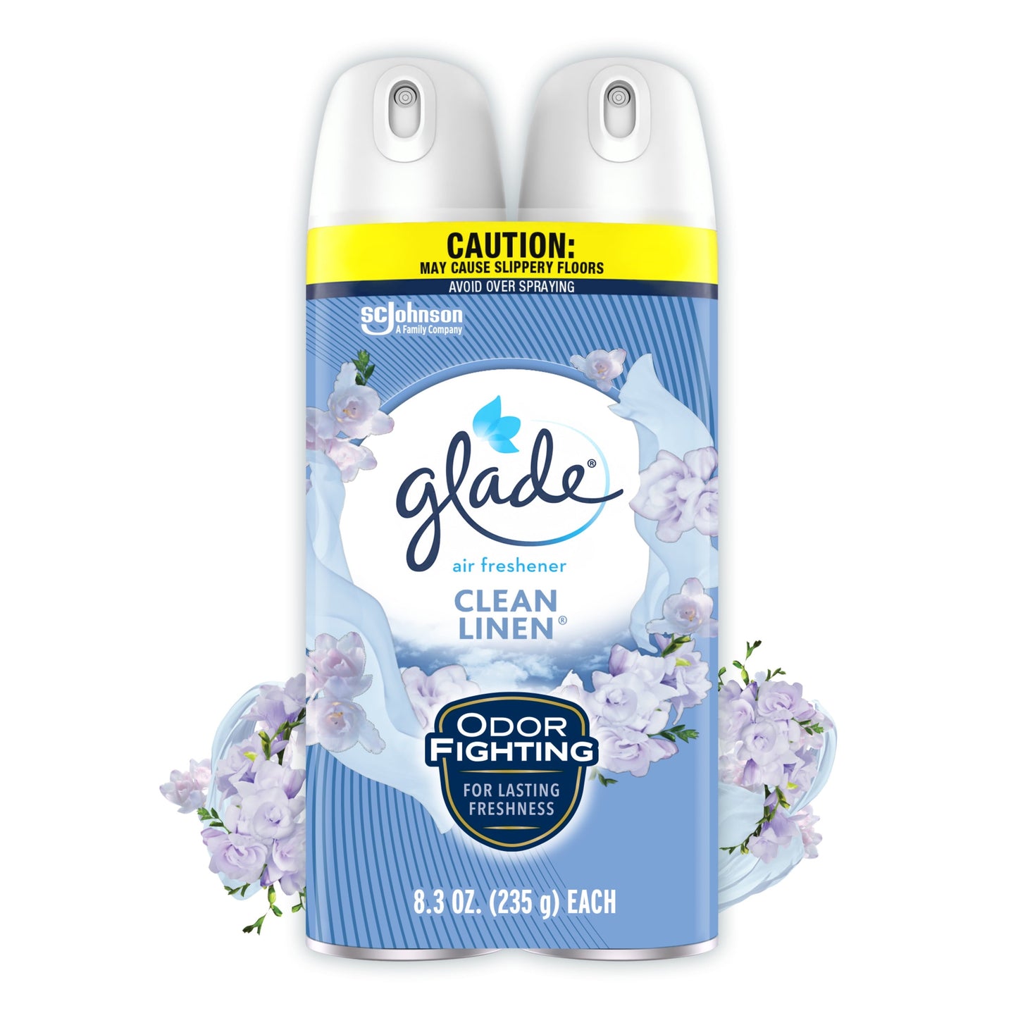 Glade Aerosol Spray, Air Freshener for Home, Clean Linen Scent, Fragrance Infused with Essential Oils, Invigorating and Refreshing, with 100% Natural Propellent, 8.3 oz, 2 Pack