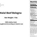 Halal Deli Sliced Beef Bologna | High Quality  | Perfect For Sandwiches |