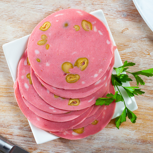 Halal Beef Mortadella Bologna with Olives | High Quality | Perfect For Sandwiches |