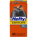 Hefty Easy Flaps Multipurpose Large Trash Bags, 30 Gallon, 40 Count