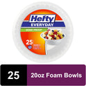 Hefty Everyday Soak-Proof Foam Bowls, White, 20 Ounce, 25 Count