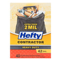 Hefty Heavy Duty Contractor Extra Large Trash Bags, 42 Gallon, 40 Count