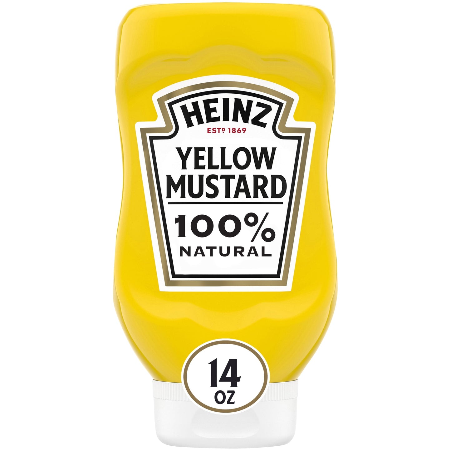 Heinz 100% Natural Yellow Mustard, 14 oz Bottle