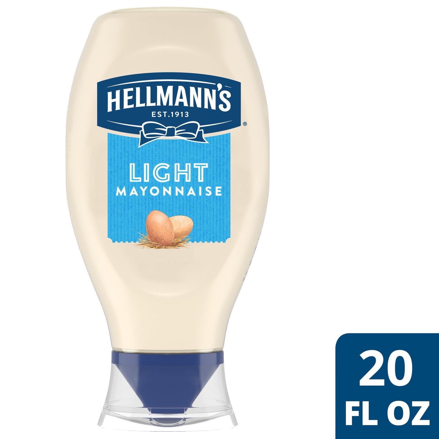 Hellmann's Made with Cage Free Eggs Light Mayonnaise, 20 fl oz Bottle