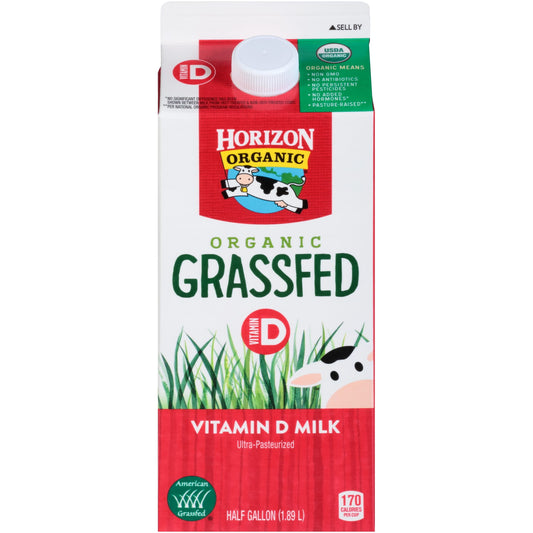 Horizon Organic Whole Grassfed Milk, Half Gallon