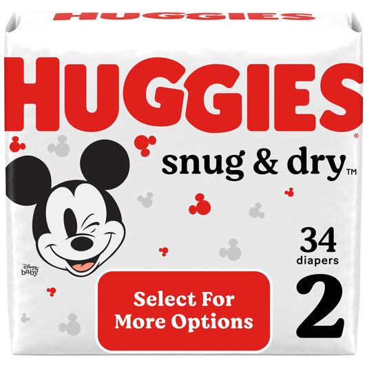 Huggies Snug & Dry Baby Diapers, Size 2, 34 Ct