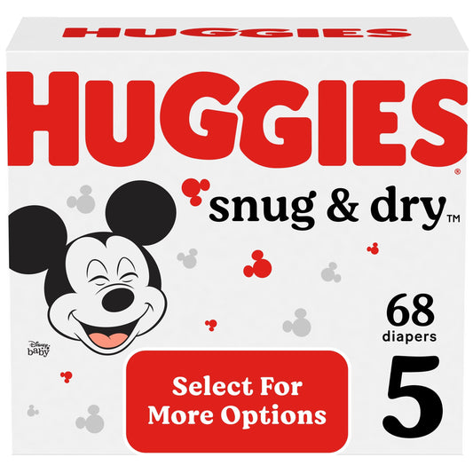 Huggies Snug & Dry Baby Diapers, Size 5 (27+ lbs), 68 Ct