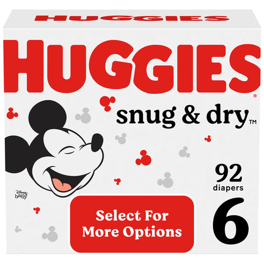 Huggies Snug & Dry Baby Diapers, Size 6, 124 Ct