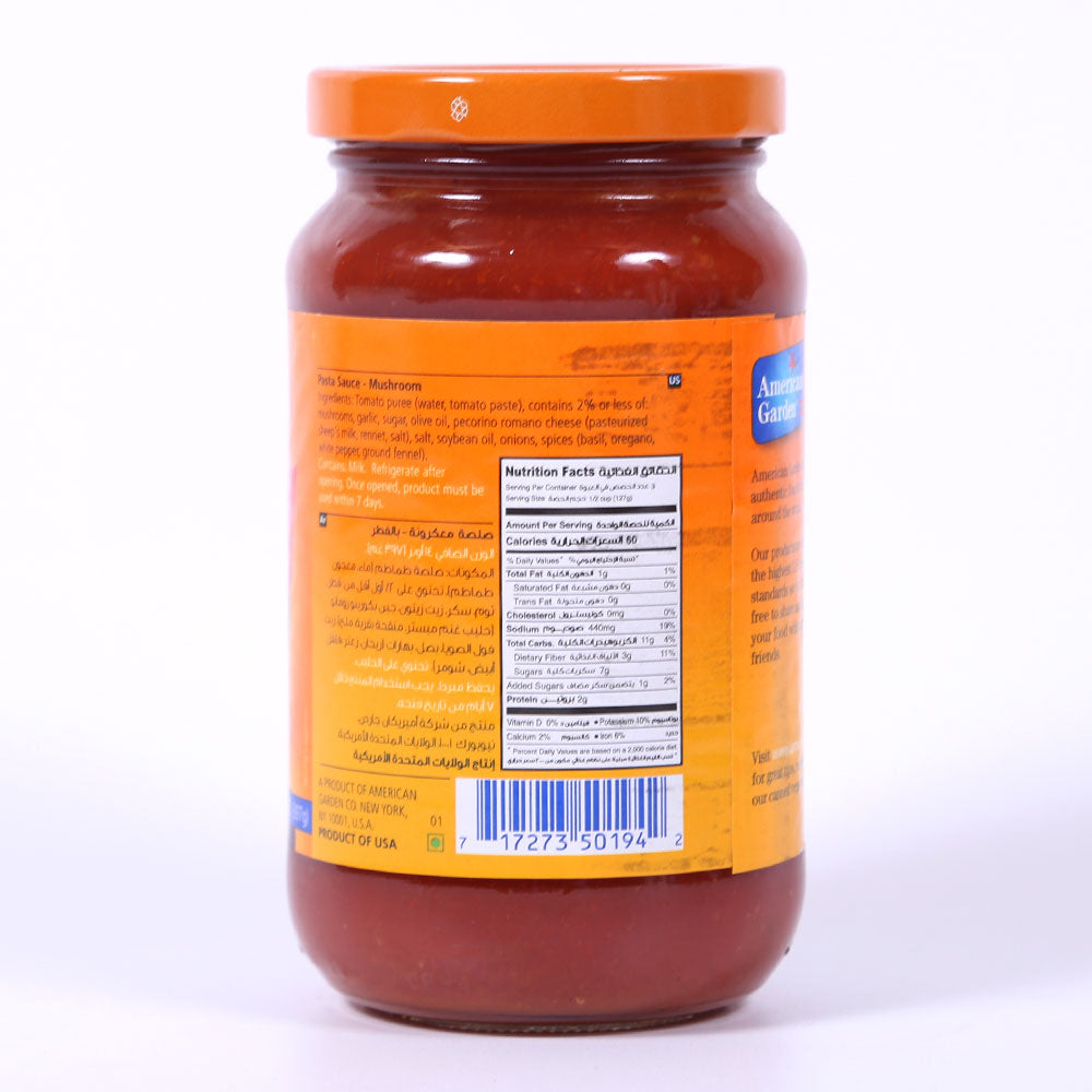 AMERICAN GARDEN PASTA SAUCE MUSHROOM 397 GM