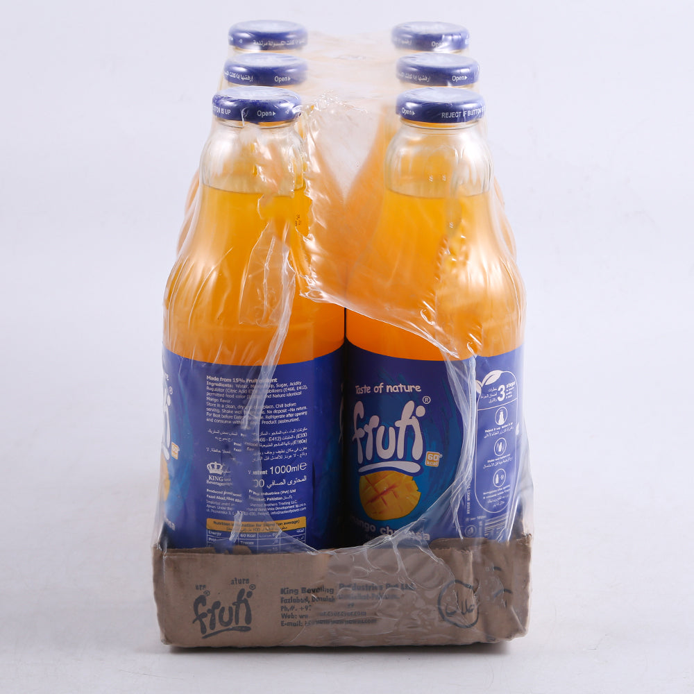 TASTE OF NATURE FRUTI MANGO JUICE GLASS BOTTLE 1LTR- CARTON