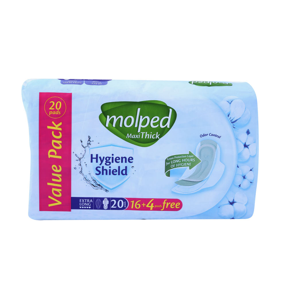 MOLPED MAXI THICK SANITARY PAD EXTRA LONG VALUE PACK 20PCS