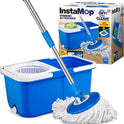 Insta Mop Spin Mop and Bucket with Wringer Set Microfiber Mop Head Washer Machine Safe As Seen On TV