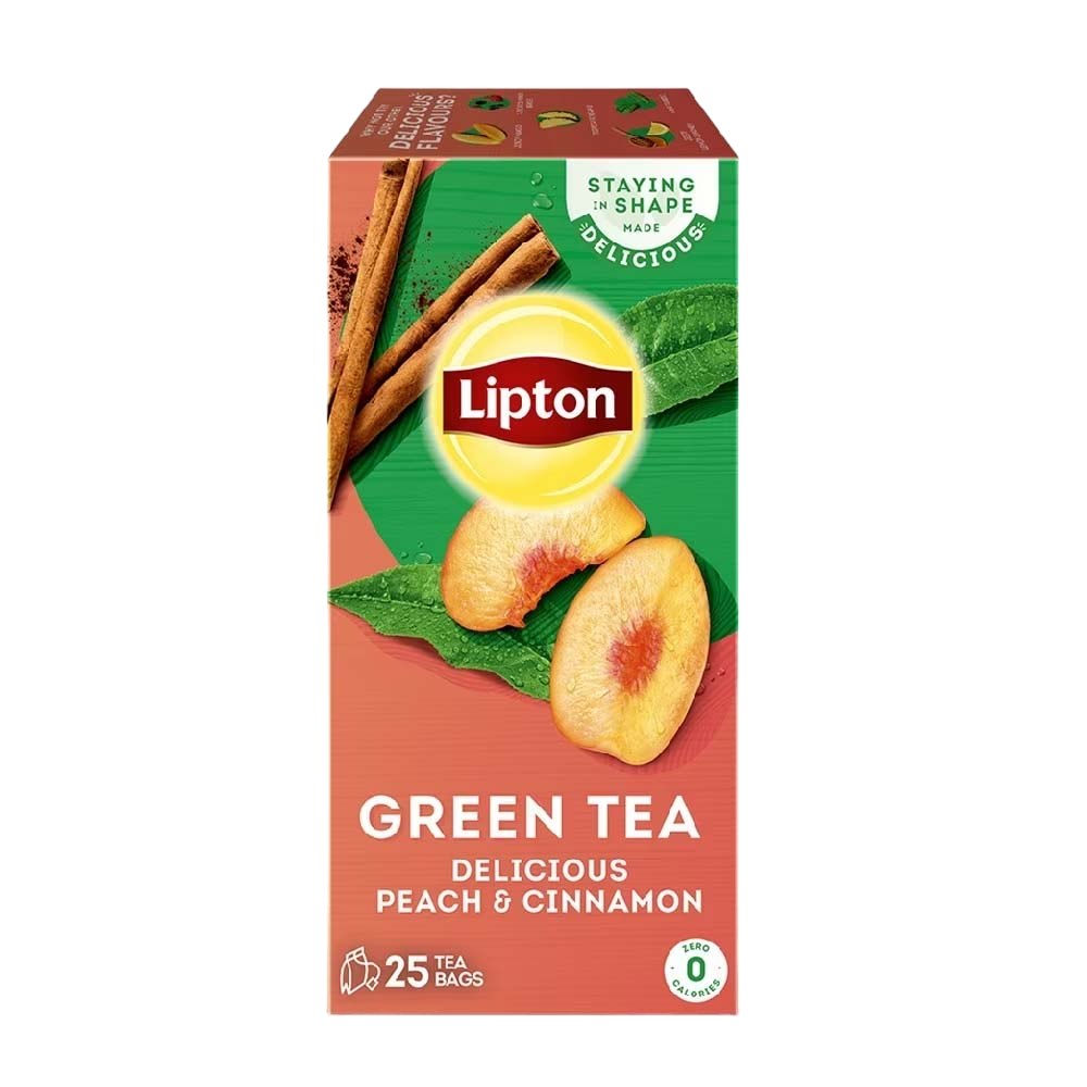 LIPTON GREEN TEA CINNAMON PEACH 25BAGS