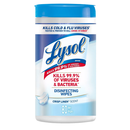 Lysol Disinfecting Wipes, Crisp Linen, 80ct