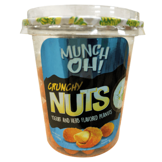 MUNCH OH CRUNCHY NUTS YOGURT AND HERB PEANUTS 150GM