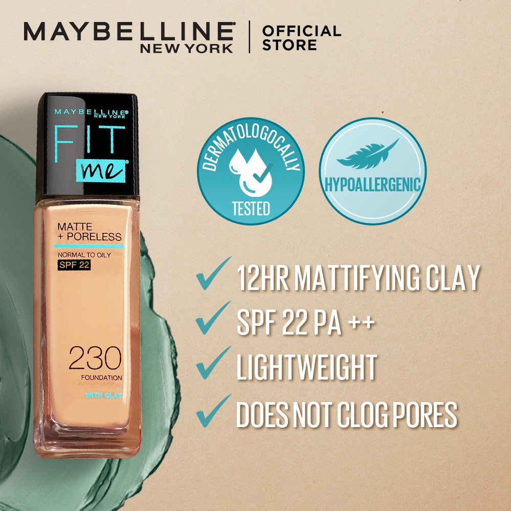 Maybelline NY New Fit Me Matte + Poreless Liquid Foundation SPF 22