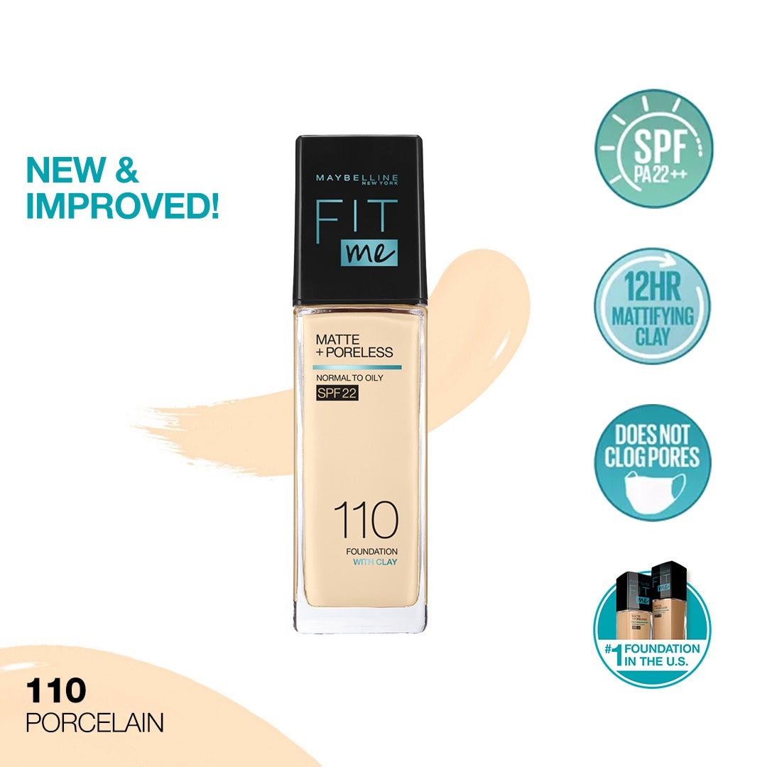 Maybelline NY New Fit Me Matte + Poreless Liquid Foundation SPF 22