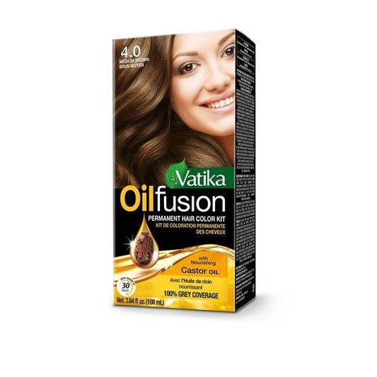 Vatika Oil Fusion Permanent Hair Color Kit (Medium Brown)