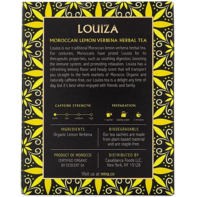 Mina Louiza Organic Moroccan Lemon Verbena Herbal Tea
