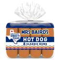 Mrs Baird's Classic Hot Dog Buns, 8 count, 12 oz