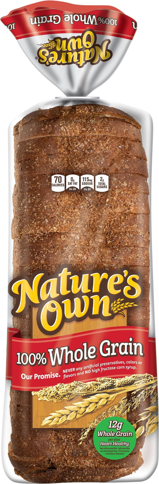 Nature's Own 100% Whole Grain Sliced Sandwich Bread, 20 oz