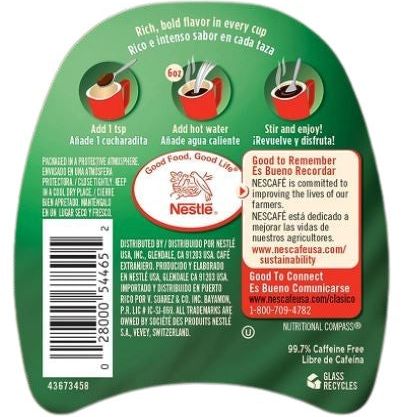 Nescafe Clasico Decaf Coffee Small