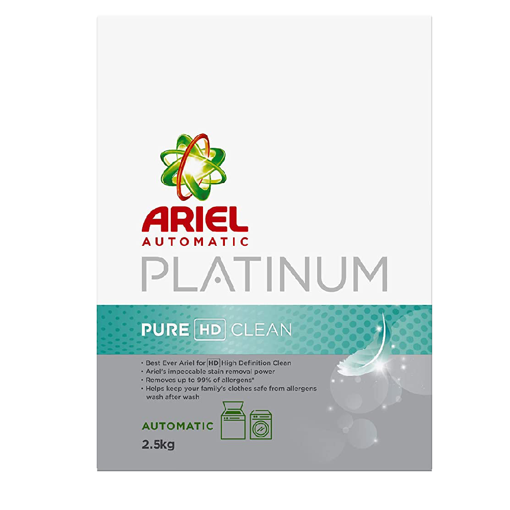 ARIEL WASHING POWDER PLATINUM AUTOMATIC PURE CLEAN 2.5 KG