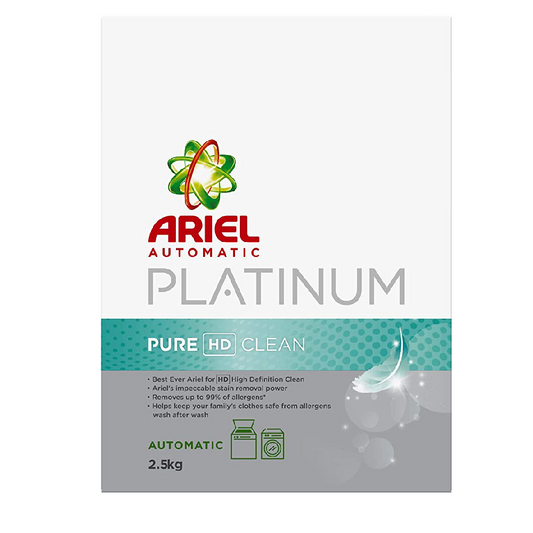 ARIEL WASHING POWDER PLATINUM AUTOMATIC PURE CLEAN 2.5 KG