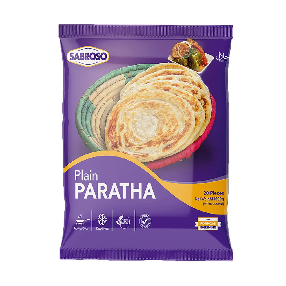 SABROSO PLAIN PARATHA 20 PCS 1600 GM