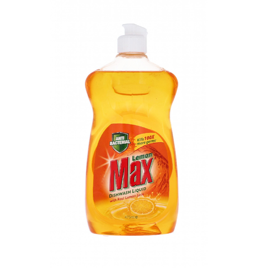 LEMON MAX DISHWASH LIQUID LEMON ANTI BACTERIAL 475 ML