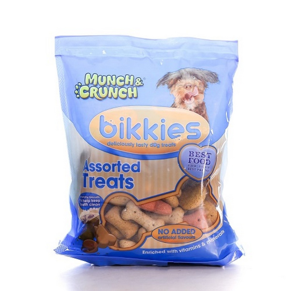 MUNCH & CRUNCH DOG BIKKIES ASSORTED TREATS 400 GM
