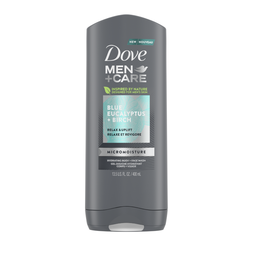 DOVE MEN CARE BODY AND FACE WASH BLUE EUCALYPTUS 400 ML