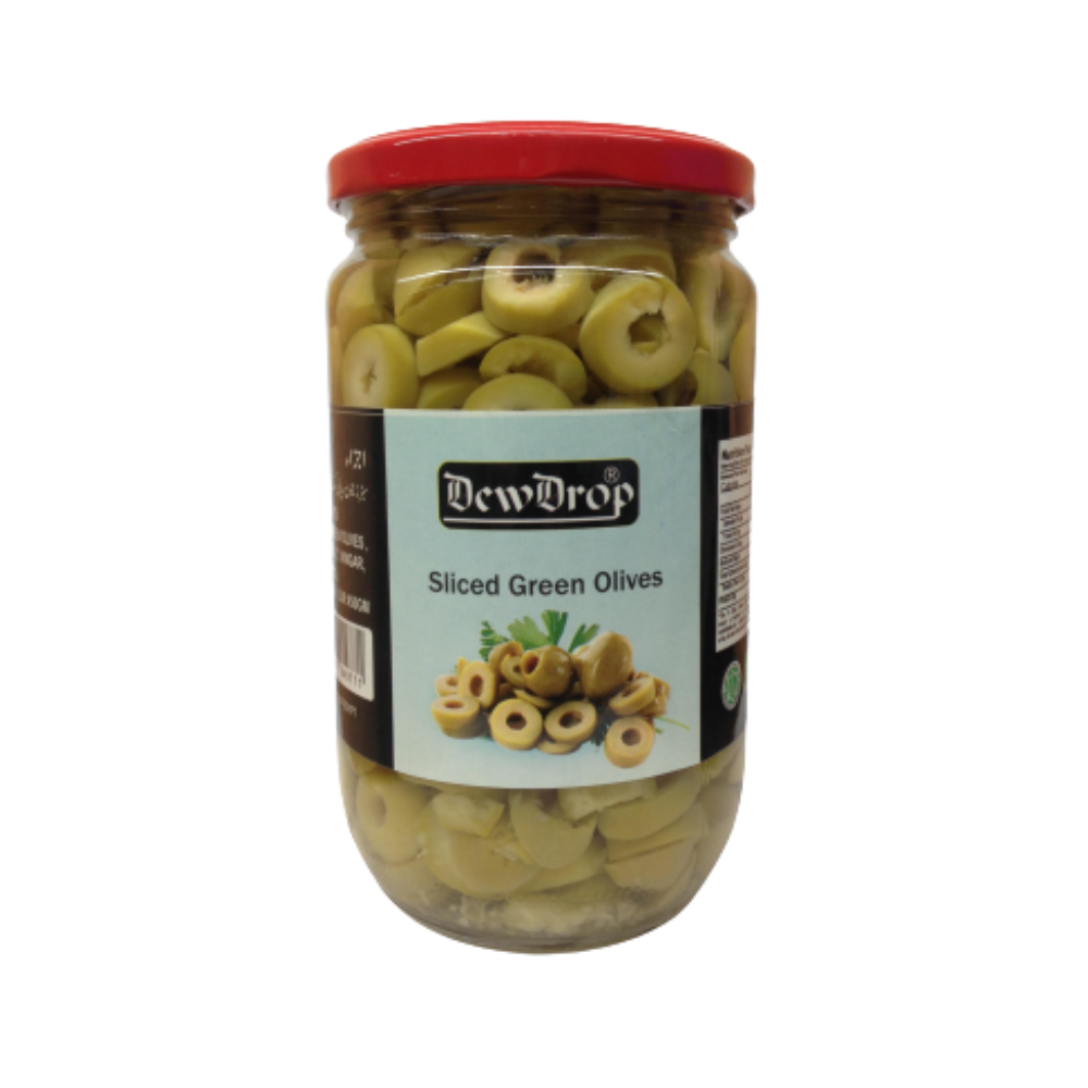 DEW DROP OLIVES GREEN SLICED TIN 2500 GM