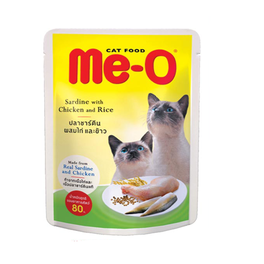 ME-O CAT FOOD ADULT SARDINE CHICKEN RICE JELLY 80 GM