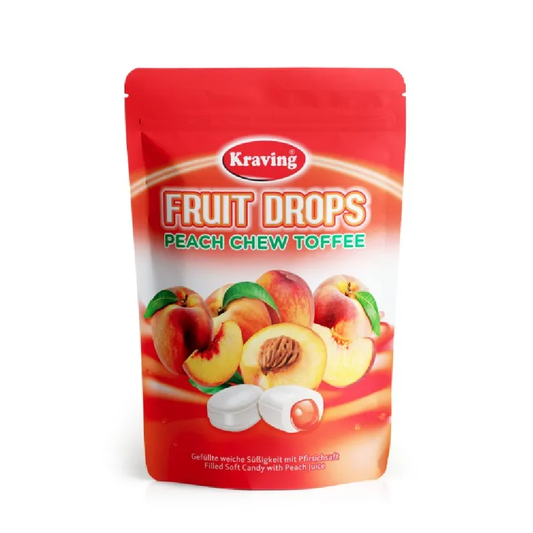 KRAVING FRUIT DROP PEACH CHEW TOFFEE 100GM