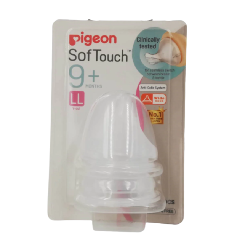 PIGEON NIPPLE SOFT TOUCH 9M+ LL Y-CUT 2PC 79465