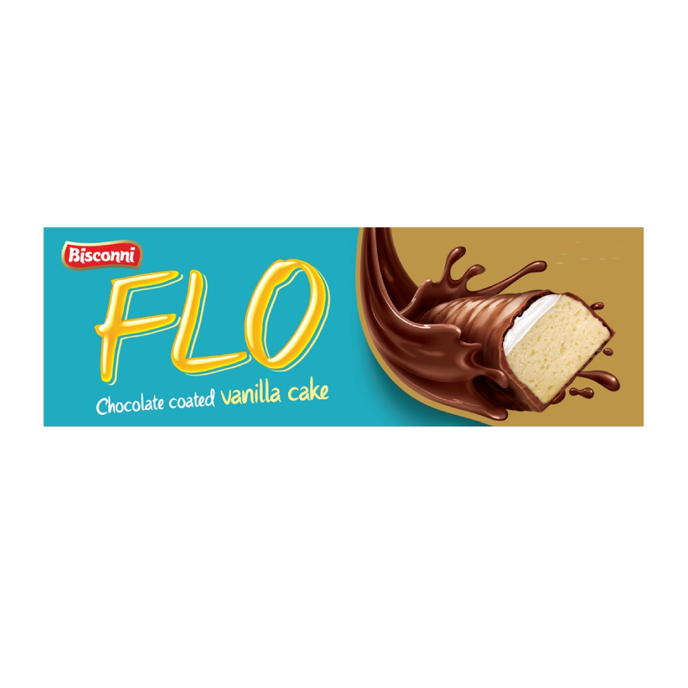 BISCONNI FLO CHOCOLATE COATED VANILLA CAKE 12 GM