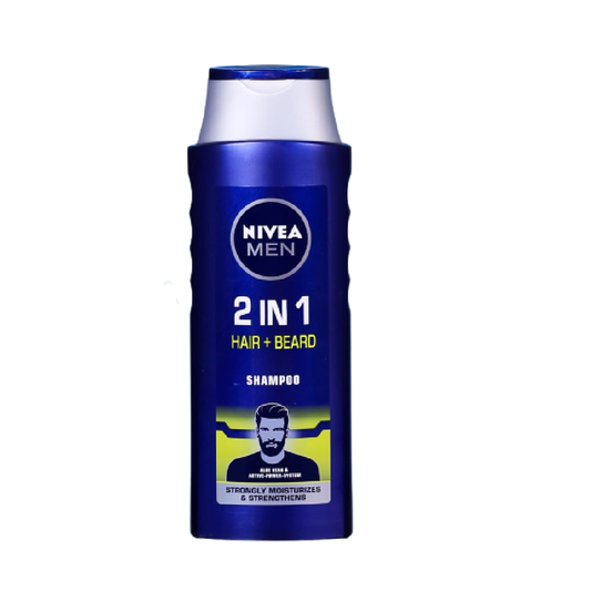 NIVEA MEN SHAMPOO HAIR BEARD 2IN1 STRONGLY MOISTURIZE 400 ML