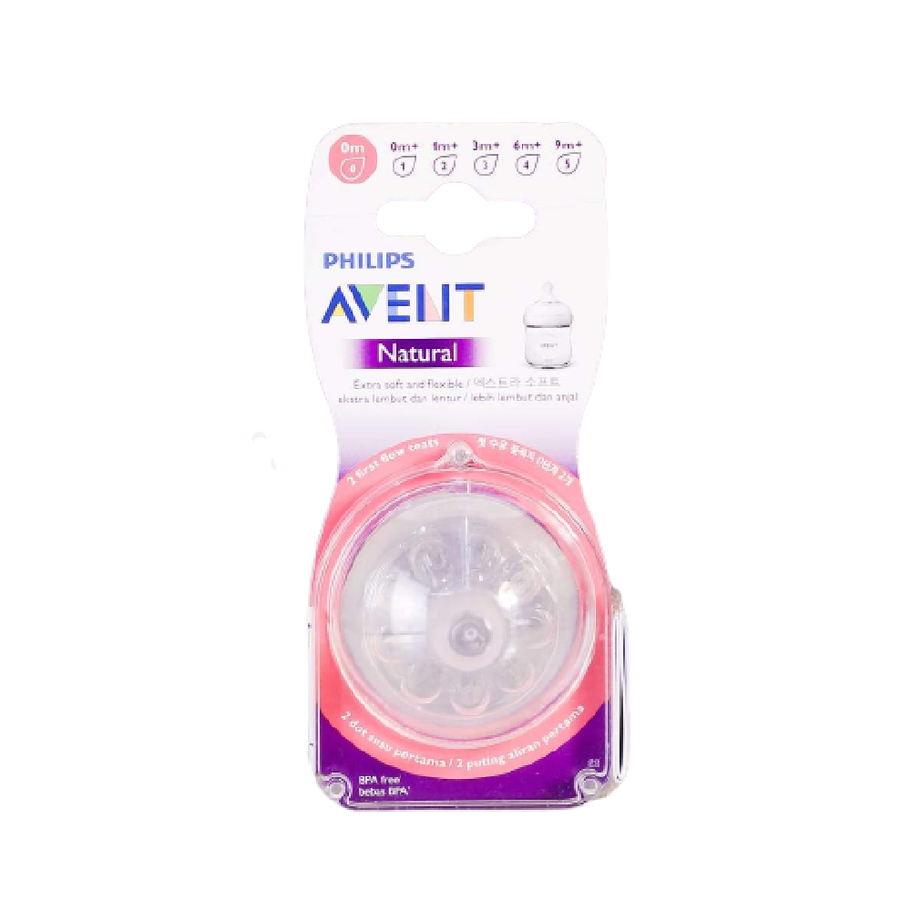 PHILIPS AVENT TEATS FLOW NATURAL 0M+ SCF657/23 2 PC