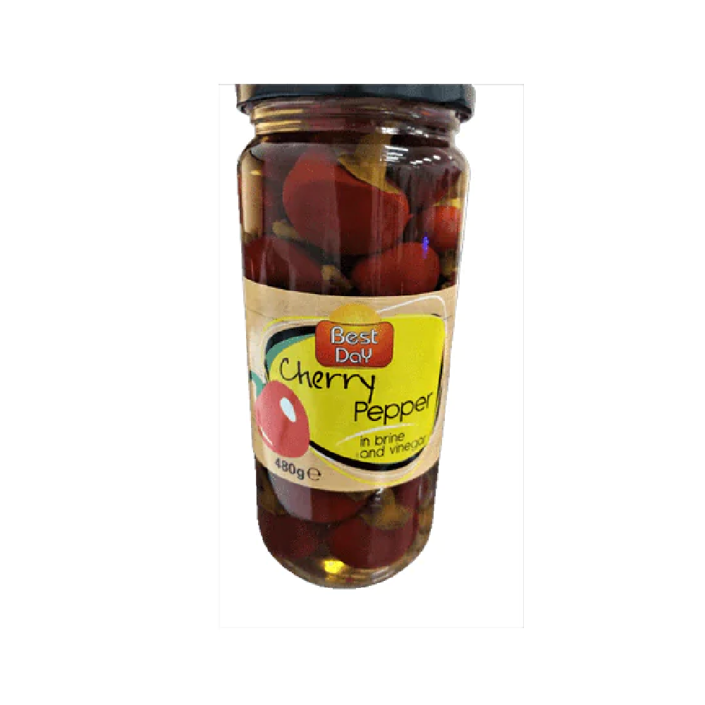 BEST DAY PICKLE CHERRY PEPPER IN BRINE AND VINEGAR 480 GM