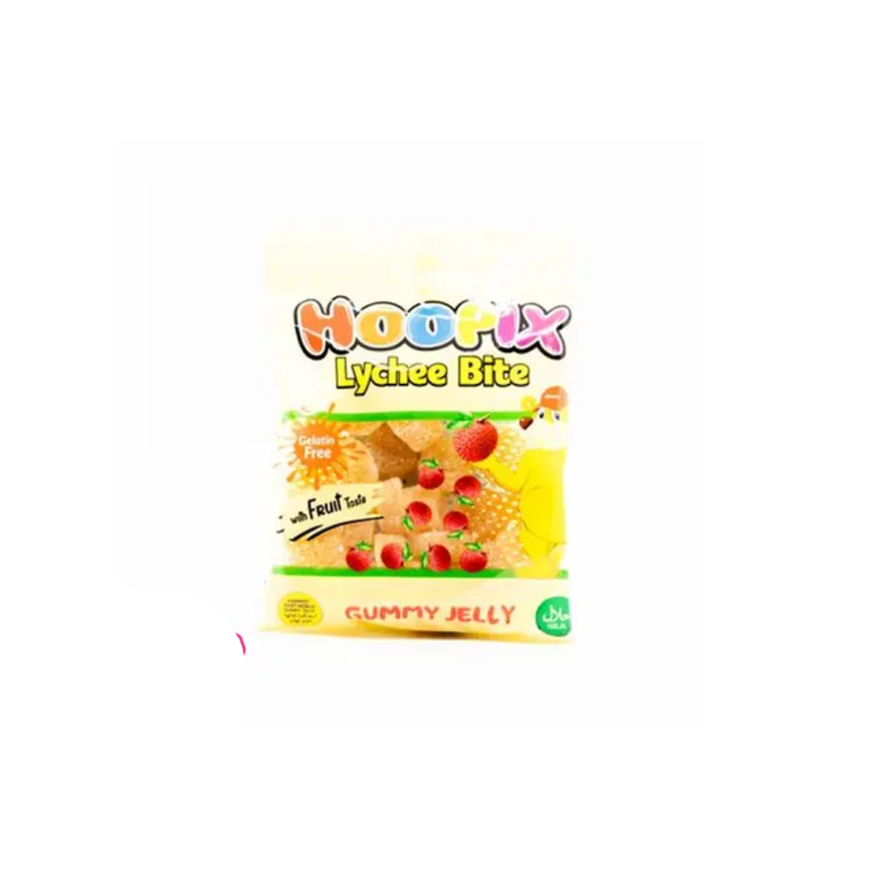 HOOPIX LYCHEE BITE GUMMY JELLY 90GM