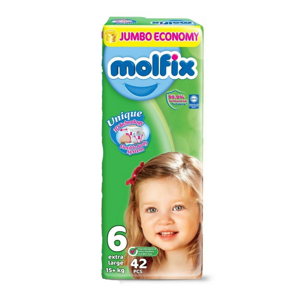 MOLFIX DIAPERS EXTRA LARGE NO6 15 PLUS 42PCS