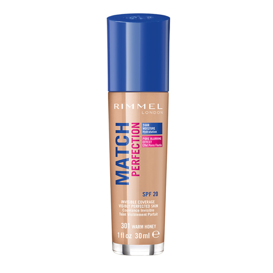 RIMMEL MATCH PERFECTION FOUNDATION 301 WARM HONEY 30ML