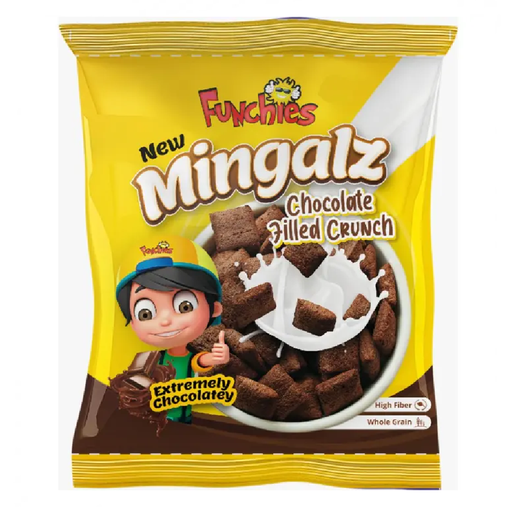 FUNCHIES MINGALZ MINGALZ CHOCOLATE FILLED CRUNCH 125GM