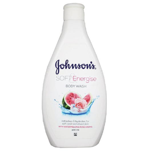 JOHNSONS BODY WASH WITH WATERMELON SOFT AND ENERGISE 400 ML