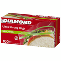 DIAMOND ZIPPER BAGS SANDWICH 100 CT PC