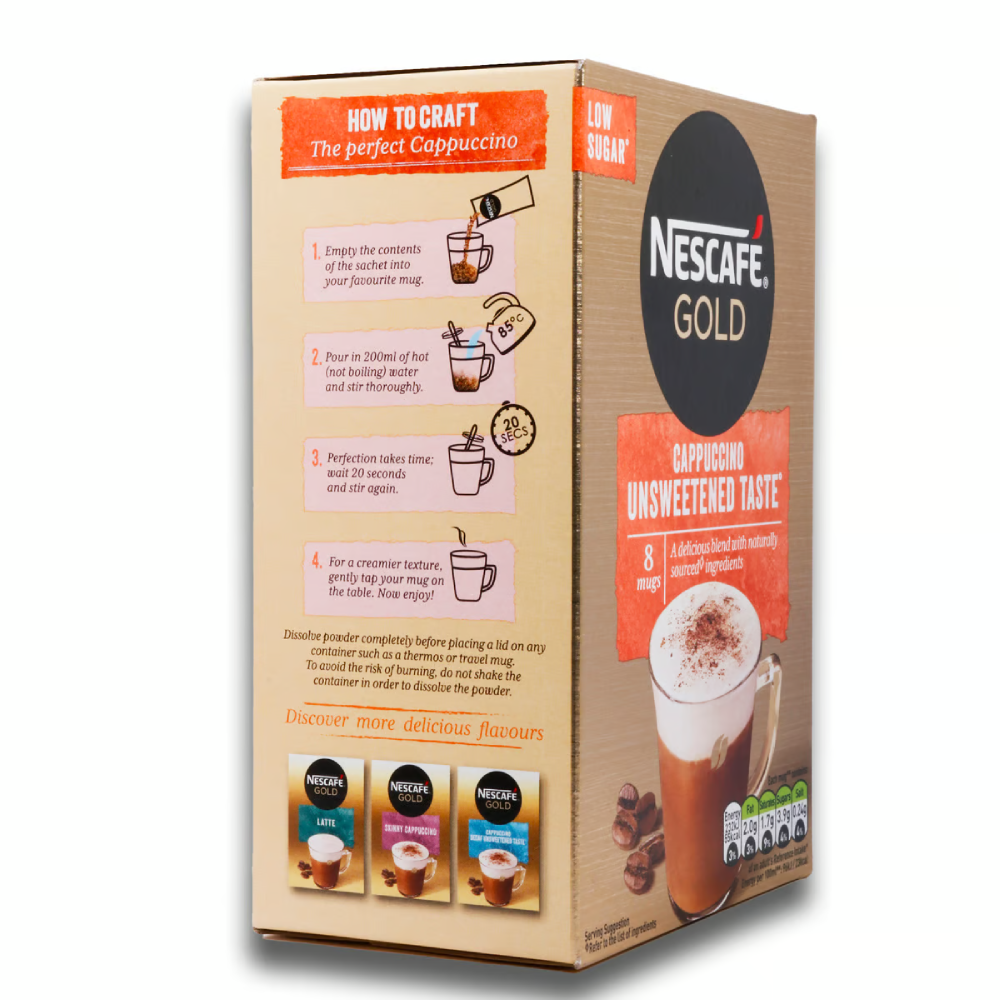 NESCAFE GOLD COFFEE CAPPUCCINO UNSWEETENED 113.6 GM BASIC