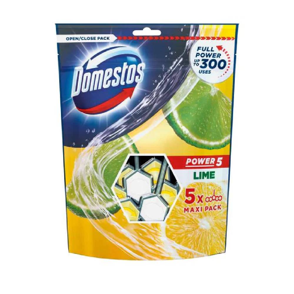 DOMESTOS AIR FRESHNER BLOCK POWER 5 LIME POUCH 5X55 GM